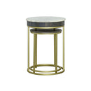  Coast2Coast Cameron 77218 Modern Solid Mango Wood, Iron, & Marble Round 2 pc Nesting End Tables IMAGE 2