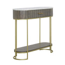  Coast2Coast Cameron 77219 Modern Solid Mango Wood, Iron, & Marble Oval One Drawer Console IMAGE 1