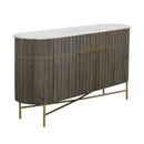  Coast2Coast Cameron 77220 Modern Solid Mango Wood, Iron, & Marble Two Door Oval Credenza IMAGE 1