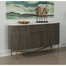  Coast2Coast Cameron 77220 Modern Solid Mango Wood, Iron, & Marble Two Door Oval Credenza IMAGE 4