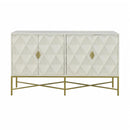  Coast2Coast Selena 77260 Modern Solid Mango Wood & Iron White Four Door Credenza IMAGE 2