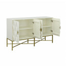  Coast2Coast Selena 77260 Modern Solid Mango Wood & Iron White Four Door Credenza IMAGE 3