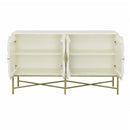  Coast2Coast Selena 77260 Modern Solid Mango Wood & Iron White Four Door Credenza IMAGE 4