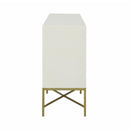  Coast2Coast Selena 77260 Modern Solid Mango Wood & Iron White Four Door Credenza IMAGE 5