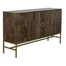  Coast2Coast Raelynn 77261 Contemporary Solid Mango Wood & Iron Rectangle Four Door Credenza IMAGE 1