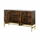  Coast2Coast Raelynn 77261 Contemporary Solid Mango Wood & Iron Rectangle Four Door Credenza IMAGE 3