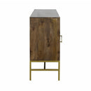 Coast2Coast Raelynn 77261 Contemporary Solid Mango Wood & Iron Rectangle Four Door Credenza IMAGE 4