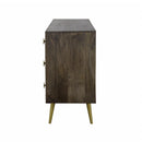  Coast2Coast Brooklyn 77262 Contemporary Solid Mango Wood & Iron Two Door Six Drawer Credenza IMAGE 6
