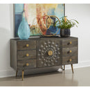  Coast2Coast Brooklyn 77262 Contemporary Solid Mango Wood & Iron Two Door Six Drawer Credenza IMAGE 9