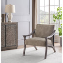  Coast2Coast Taylor 90301 Upholstered Tan Armchair with Wood Frame IMAGE 5