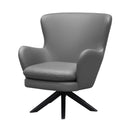  Coast2Coast Lionel 90303 Grey Leather Fan Back Swivel Accent Chair IMAGE 1