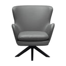  Coast2Coast Lionel 90303 Grey Leather Fan Back Swivel Accent Chair IMAGE 2