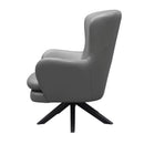  Coast2Coast Lionel 90303 Grey Leather Fan Back Swivel Accent Chair IMAGE 3