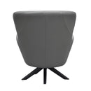  Coast2Coast Lionel 90303 Grey Leather Fan Back Swivel Accent Chair IMAGE 4