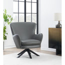  Coast2Coast Lionel 90303 Grey Leather Fan Back Swivel Accent Chair IMAGE 5