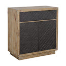  Coast2Coast Lennox 90316 Transitional Light Natural and Black Two Door Cabinet with One Drawer IMAGE 1