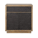  Coast2Coast Lennox 90316 Transitional Light Natural and Black Two Door Cabinet with One Drawer IMAGE 2