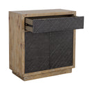  Coast2Coast Lennox 90316 Transitional Light Natural and Black Two Door Cabinet with One Drawer IMAGE 3