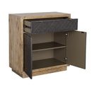  Coast2Coast Lennox 90316 Transitional Light Natural and Black Two Door Cabinet with One Drawer IMAGE 4