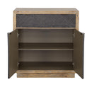  Coast2Coast Lennox 90316 Transitional Light Natural and Black Two Door Cabinet with One Drawer IMAGE 5