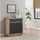  Coast2Coast Lennox 90316 Transitional Light Natural and Black Two Door Cabinet with One Drawer IMAGE 8