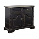  Coast2Coast Karsyn 90321 Traditional Two Door Cabinet with Two Drawers in Rustic Black Finish IMAGE 1
