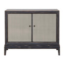  Coast2Coast Boone 90327 Textured Dark Blue Two Door Cabinet with Smoked Glass Inlay IMAGE 2
