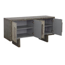  Coast2Coast Cannon 90328 Textured Grey Four Door Credenza IMAGE 3