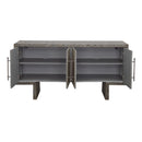  Coast2Coast Cannon 90328 Textured Grey Four Door Credenza IMAGE 4