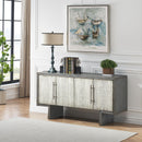  Coast2Coast Cannon 90328 Textured Grey Four Door Credenza IMAGE 7