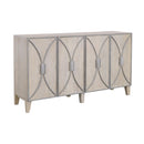  Coast2Coast Nikolai 92503 Contemporary Whitewash Four Door Credenza with Metal Detailing IMAGE 1