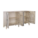  Coast2Coast Nikolai 92503 Contemporary Whitewash Four Door Credenza with Metal Detailing IMAGE 3