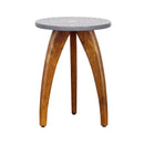  Coast2Coast Lilian 92514 Round Accent Table with Blue Floral Bone Inlay Top IMAGE 1