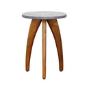  Coast2Coast Lilian 92514 Round Accent Table with Blue Floral Bone Inlay Top IMAGE 3