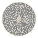  Coast2Coast Lilian 92514 Round Accent Table with Blue Floral Bone Inlay Top IMAGE 4