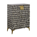  Coast2Coast Braelynn 92515 Black and White Bone Inlay Two Door Cabinet IMAGE 1