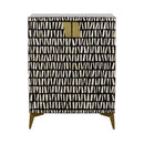  Coast2Coast Braelynn 92515 Black and White Bone Inlay Two Door Cabinet IMAGE 2