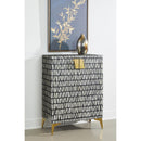  Coast2Coast Braelynn 92515 Black and White Bone Inlay Two Door Cabinet IMAGE 6