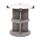  Coast2Coast Kyla 92537 Farmhouse Chairside Table with Marble Top IMAGE 2
