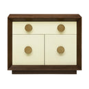  Coast2Coast Shelburne 95406 Two Door Walnut & Cream Cabinet with Gold Accents IMAGE 2