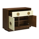  Coast2Coast Shelburne 95406 Two Door Walnut & Cream Cabinet with Gold Accents IMAGE 4