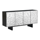  Coast2Coast Gunton 95408 Four Door Silver & Black Credenza IMAGE 1