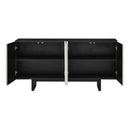  Coast2Coast Gunton 95408 Four Door Silver & Black Credenza IMAGE 4