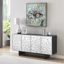  Coast2Coast Gunton 95408 Four Door Silver & Black Credenza IMAGE 6