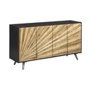  Coast2Coast Nimbus 95417 Distressed Black & Natural Transitional Four Door Credenza IMAGE 1