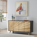  Coast2Coast Nimbus 95417 Distressed Black & Natural Transitional Four Door Credenza IMAGE 6