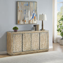  Coast2Coast Galena 95419 Whitewash Natural Transitional Four Door Credenza IMAGE 6