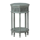  Coast2Coast Idalia 95443 Blue-Grey Traditional Octagonal Accent Table IMAGE 2