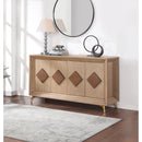  Coast2Coast Sherwood 95449 Wheat Brown Transitional Four Door Credenza IMAGE 6