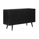 Coast2Coast Meeko 95453 Black Rub-Through Transitional Three Door Credenza IMAGE 1
